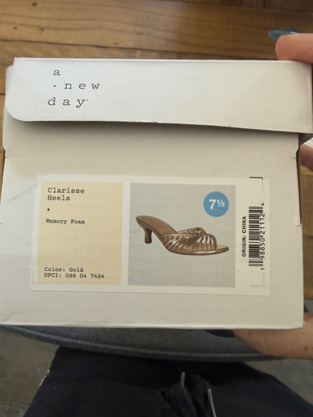 a new day Metallic Gold Braided Strappy Mule Kitten Heels - Picture 5 of 5